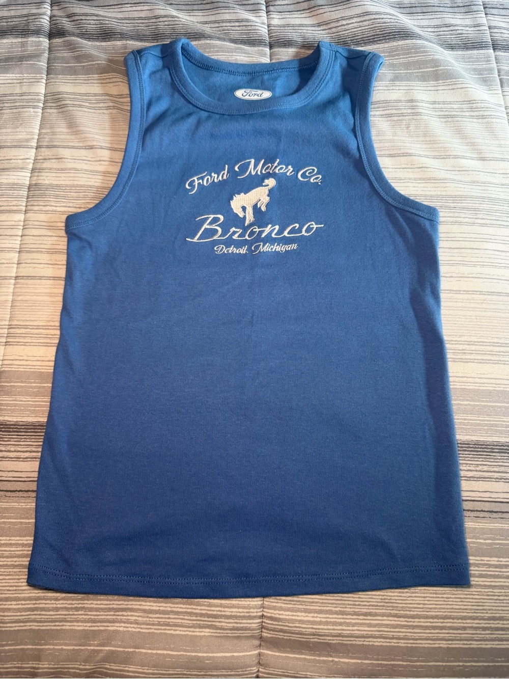 NWOT Ford Blue Bronco Graphic Tank Top
